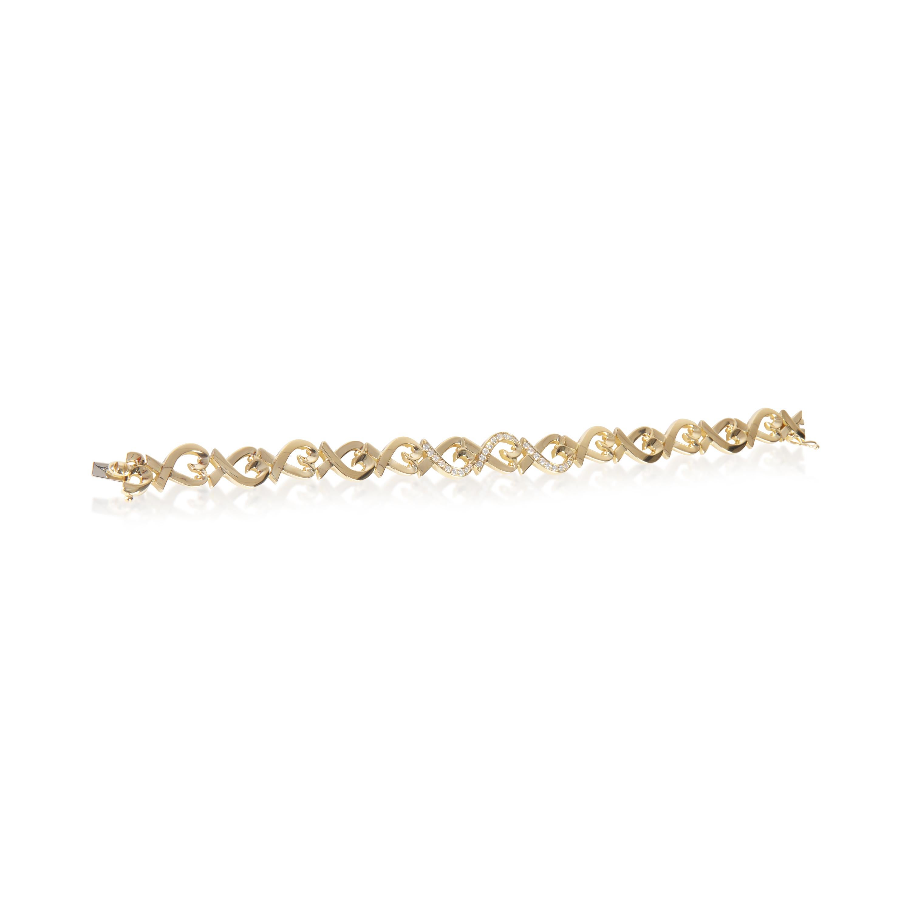 Tiffany & Co. Yellow Gold Diamond Vintage Paloma Picasso Loving Heart Bracelet en vente 1