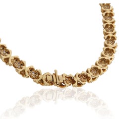 Tiffany & Co. Yellow Gold Diamond X Collection Necklace