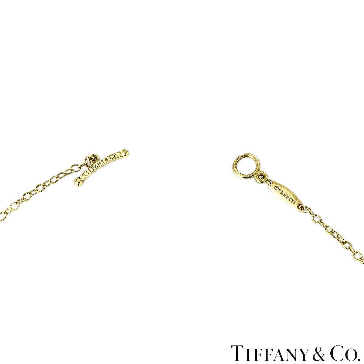 Tiffany & Co. Yellow Gold Diamonds By The Yard Elsa Peretti Necklace 10774241 In Excellent Condition For Sale In Mayfair, London, London