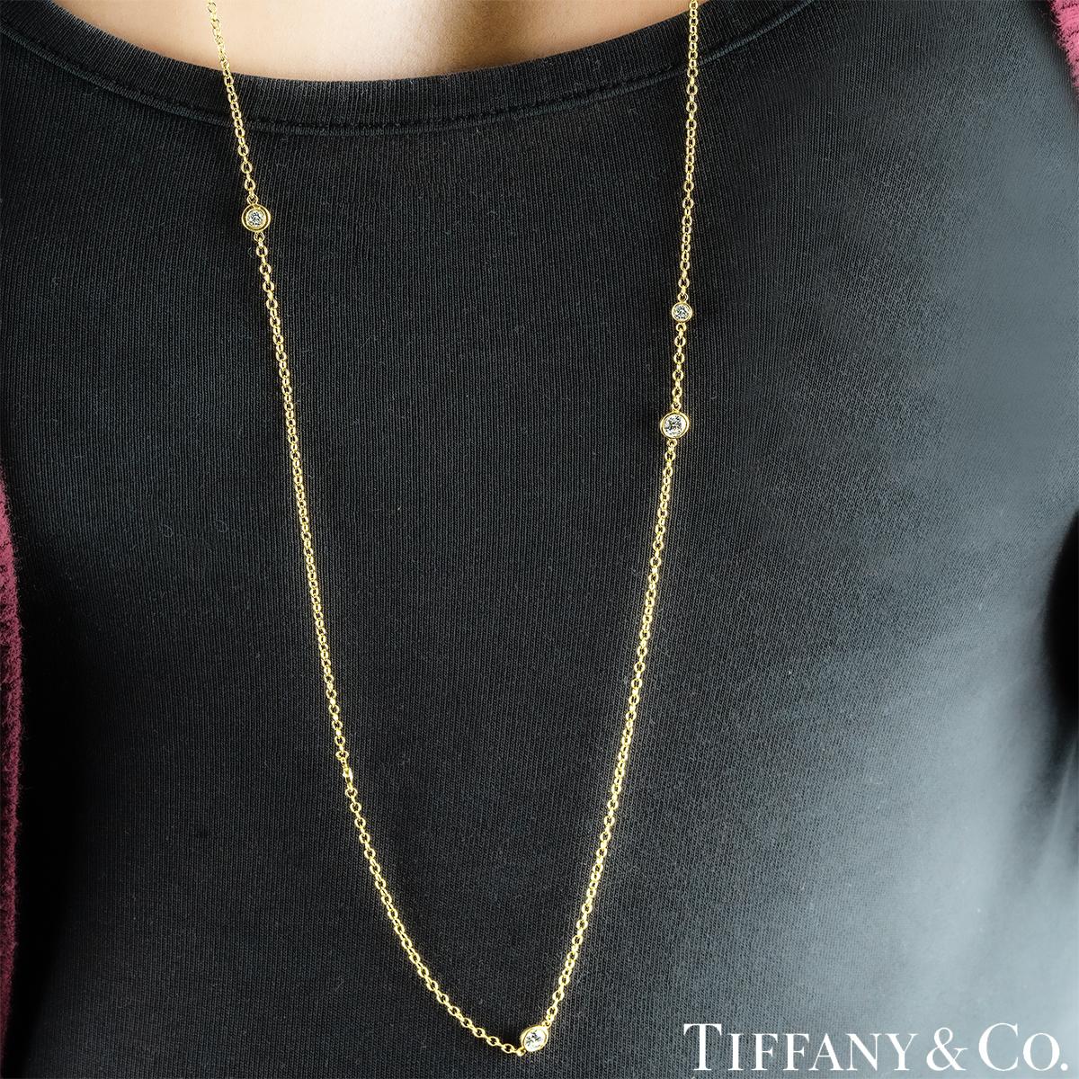 Women's Tiffany & Co. Yellow Gold Diamonds By The Yard Elsa Peretti Necklace 10774241 For Sale