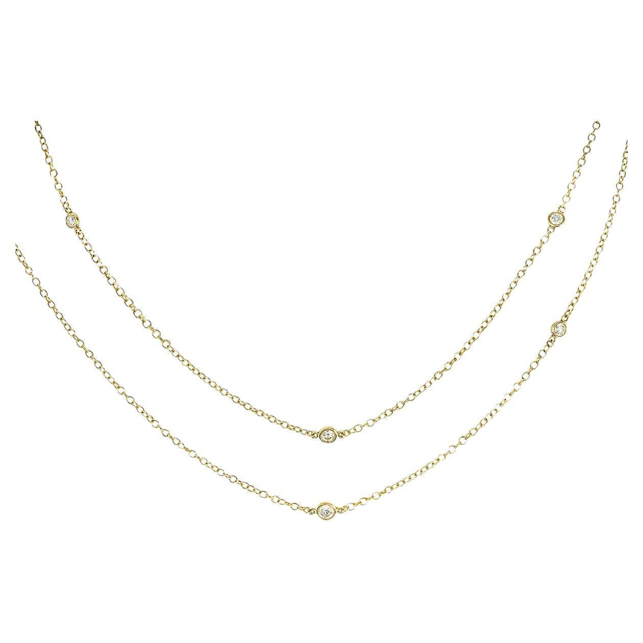 Tiffany & Co. Yellow Gold Diamonds By The Yard Elsa Peretti Necklace 10774241 For Sale