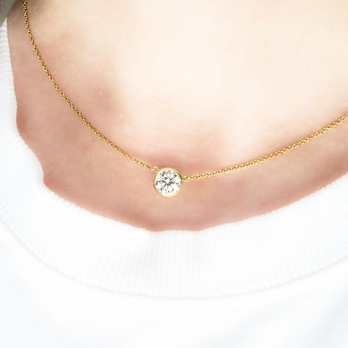 Women's Tiffany & Co. Yellow Gold Diamonds By The Yard Pendant 1.20ct H/VVS1 XXX
