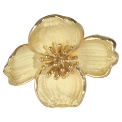 Tiffany & Co. Yellow Gold  Dogwood Brooch
