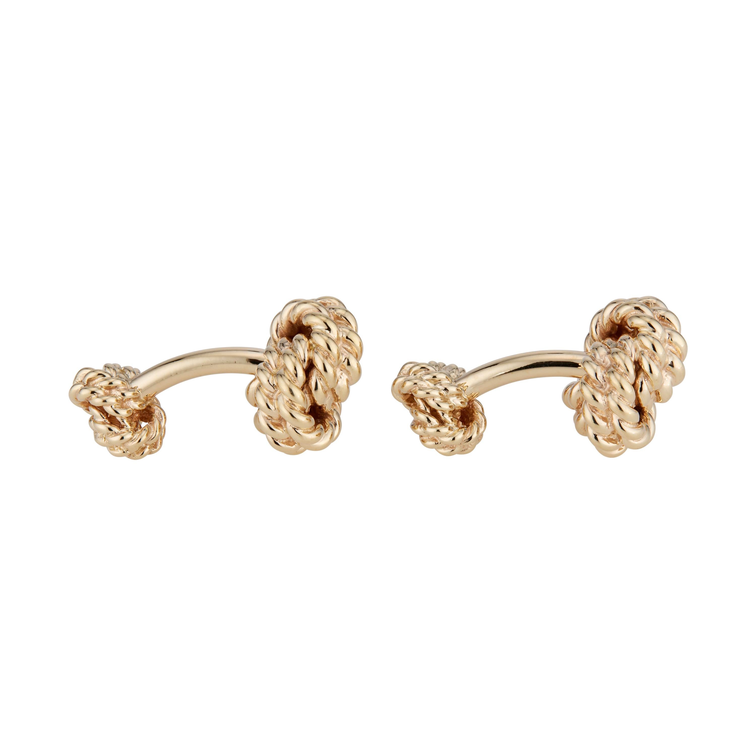 Tiffany & Co. Yellow Gold Double Sided Knot Cufflinks