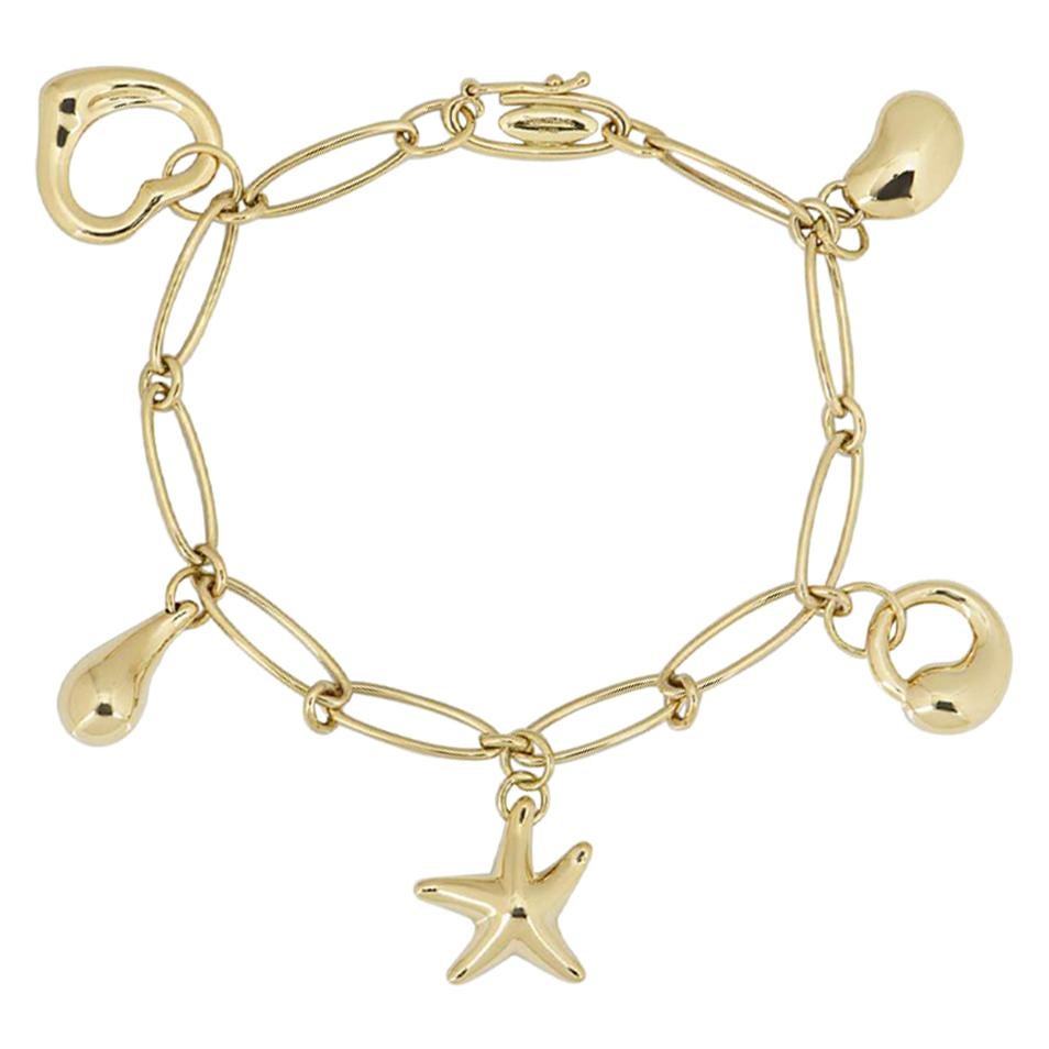 Tiffany & Co. Yellow Gold Elsa Peretti Charm Bracelet | Rich Diamonds