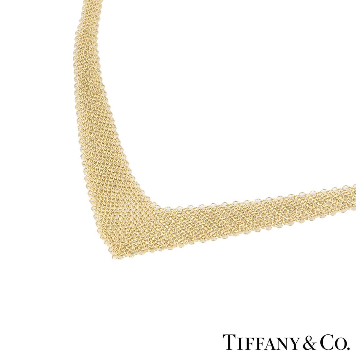 Tiffany & Co. Gelbgold Elsa Peretti Mesh Bib Halskette im Zustand „Hervorragend“ in London, GB