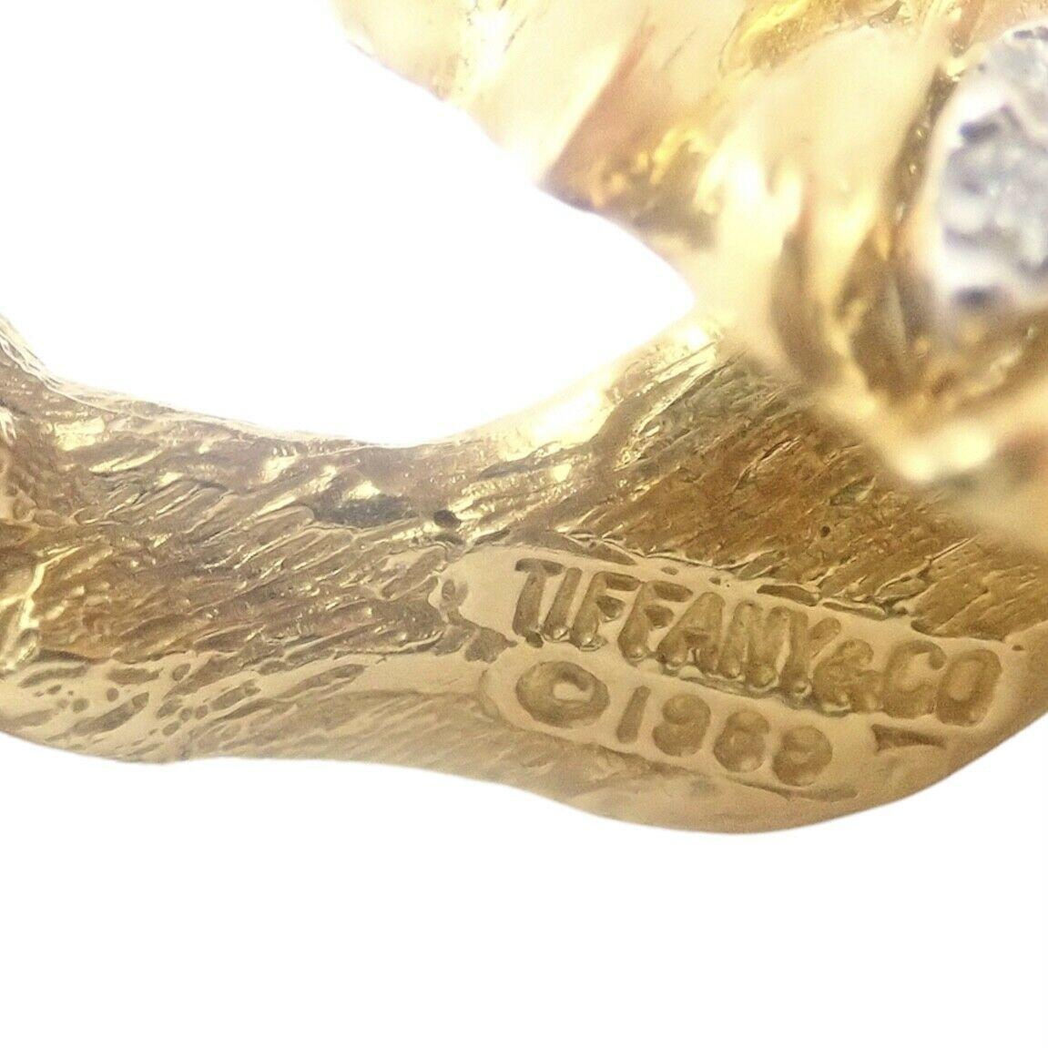 Tiffany & Co. Yellow Gold Emerald Diamond Enamel Lion Head Cufflinks 2