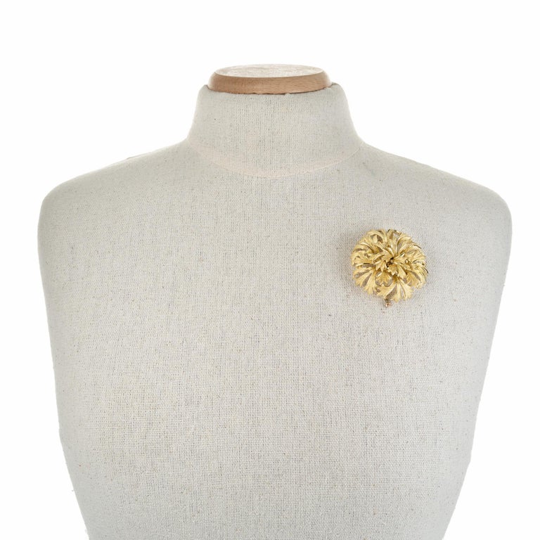 Tiffany & Co Yellow Gold En Tremblant Leaf Brooch For Sale 1