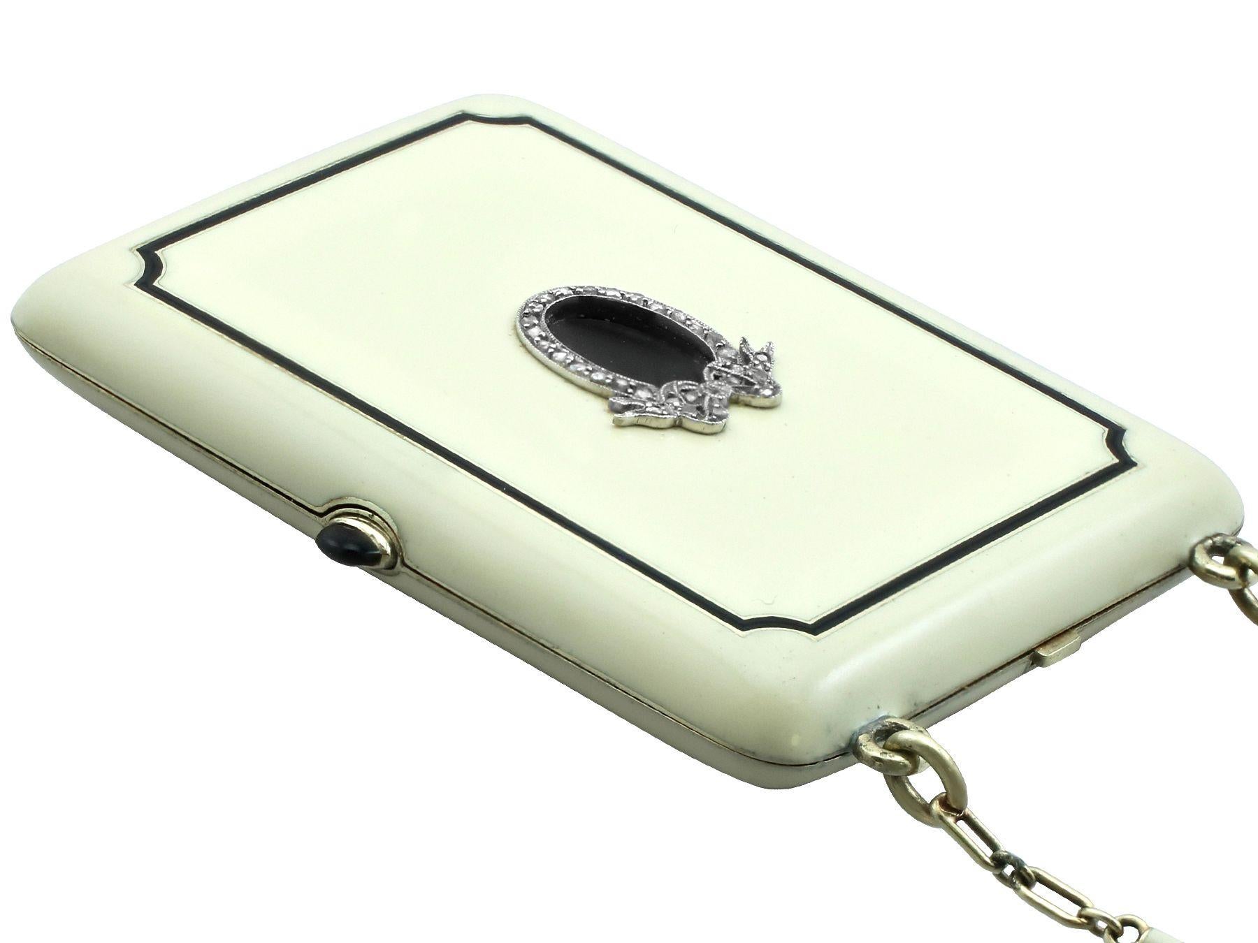 Tiffany & Co. 14 Carat Yellow Gold, Enamel and Diamond Compact  For Sale 3