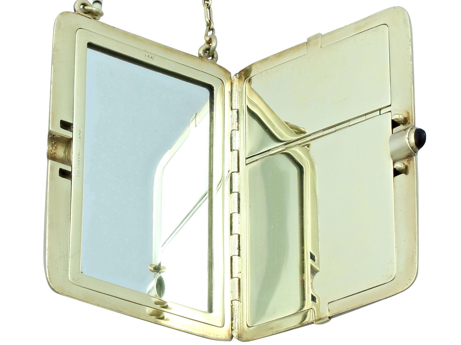 Tiffany & Co. 14 Carat Yellow Gold, Enamel and Diamond Compact  For Sale 5