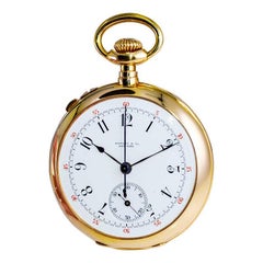 Tiffany & Co. Yellow Gold Enamel Dial Split Seconds Chronograph