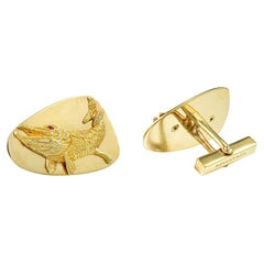 Tiffany & Co. Yellow Gold Fish Vintage Cufflinks