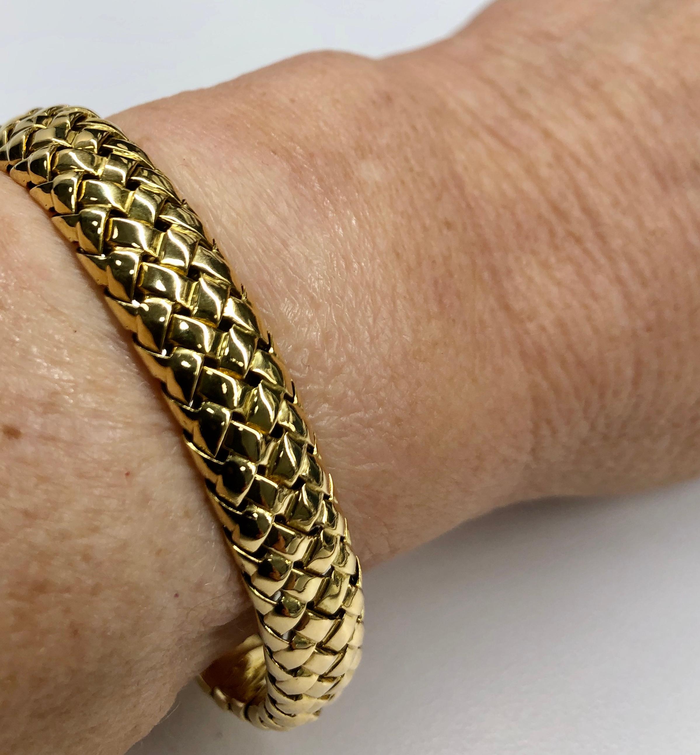 Women's or Men's Tiffany & Co. Yellow Gold Flexible Cuff Bracelet