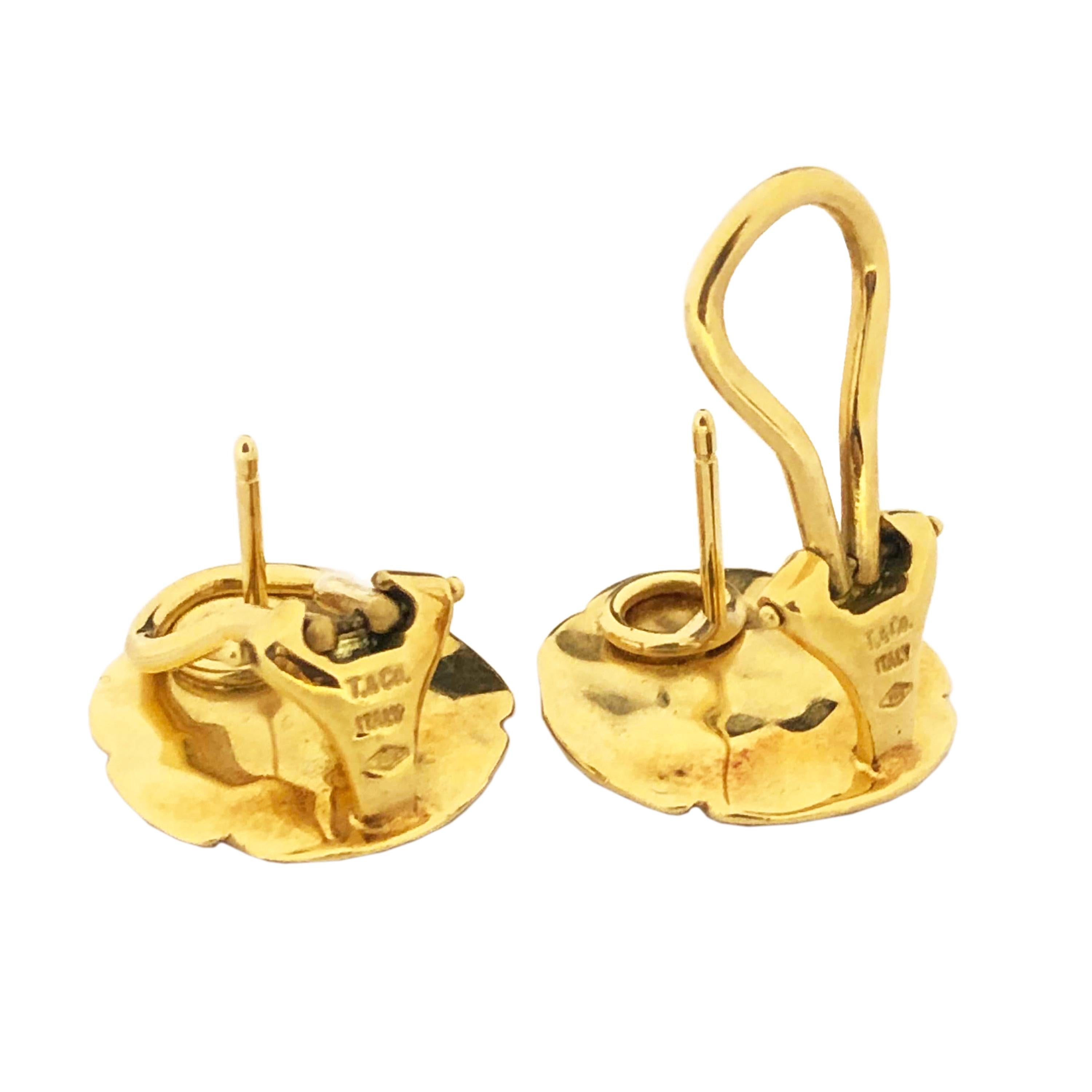 Tiffany & Co. Gelbgoldener Frosch auf Lillipad-Ohrringen Damen