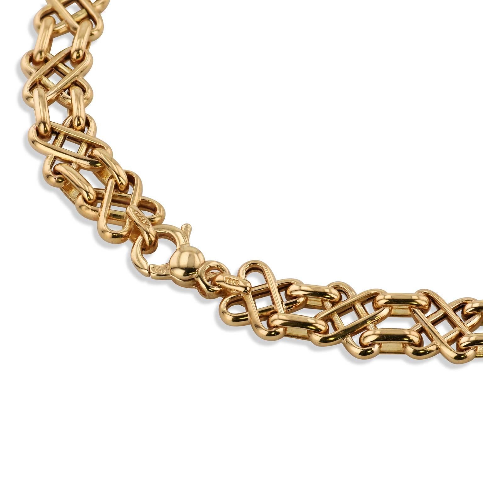 Tiffany & Co. Yellow Gold Geometric Design Necklace In Excellent Condition In Miami, FL