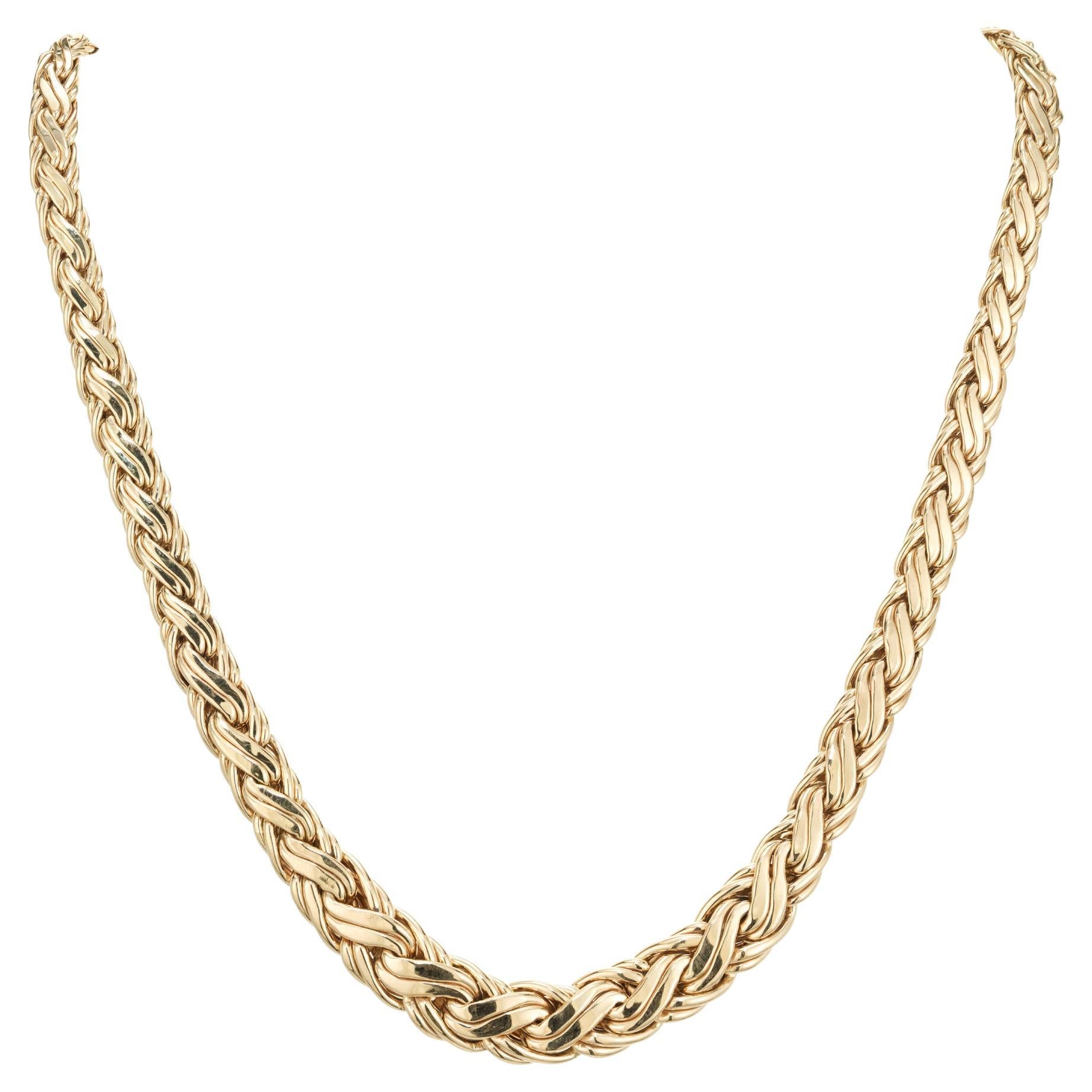 Tiffany & Co Yellow Gold Graduated Wheat Necklace For Sale