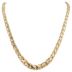 Retro Tiffany & Co Yellow Gold Graduated Wheat Necklace