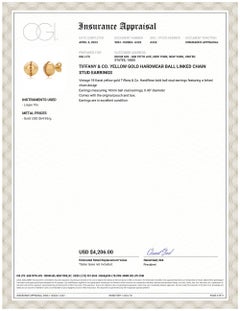 Tiffany Co. 18 Karat Yellow Gold HardWear Ball Linked Chain 0.40 Inch Earrings
