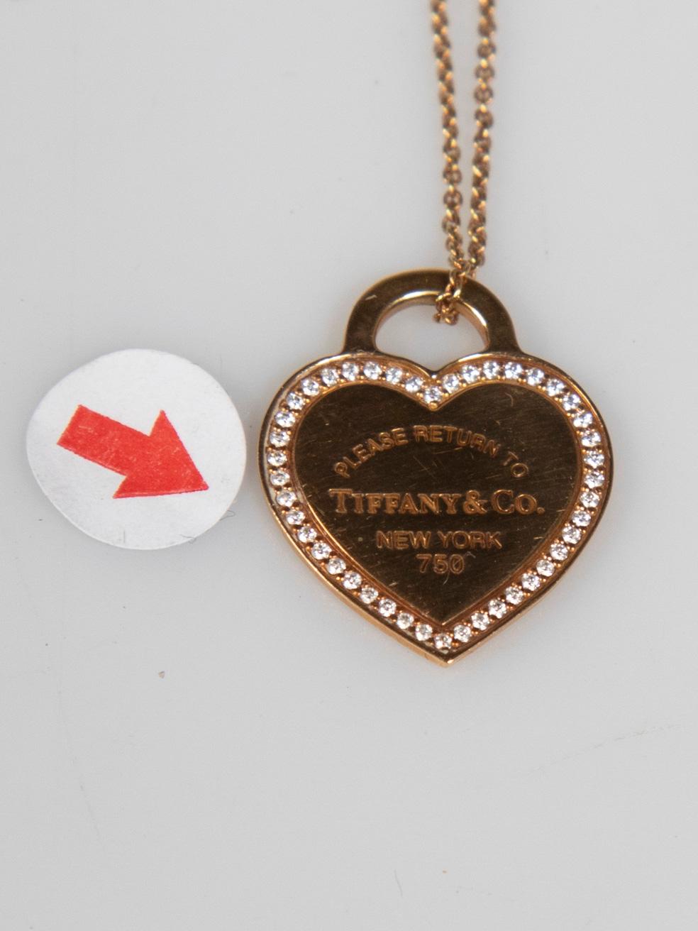 Tiffany & Co Yellow Gold Heart Diamond Necklace 1