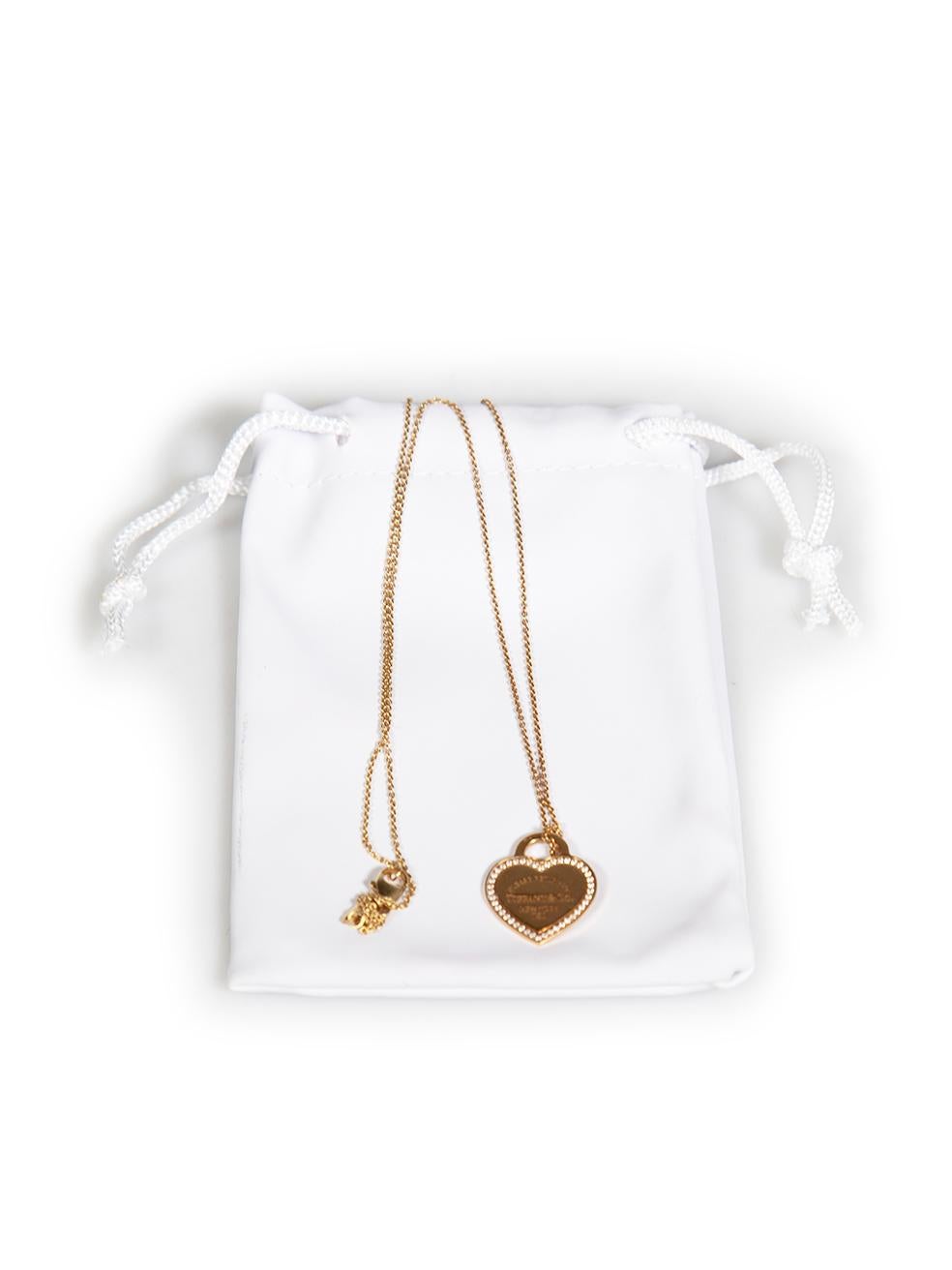 Tiffany & Co Yellow Gold Heart Diamond Necklace 2