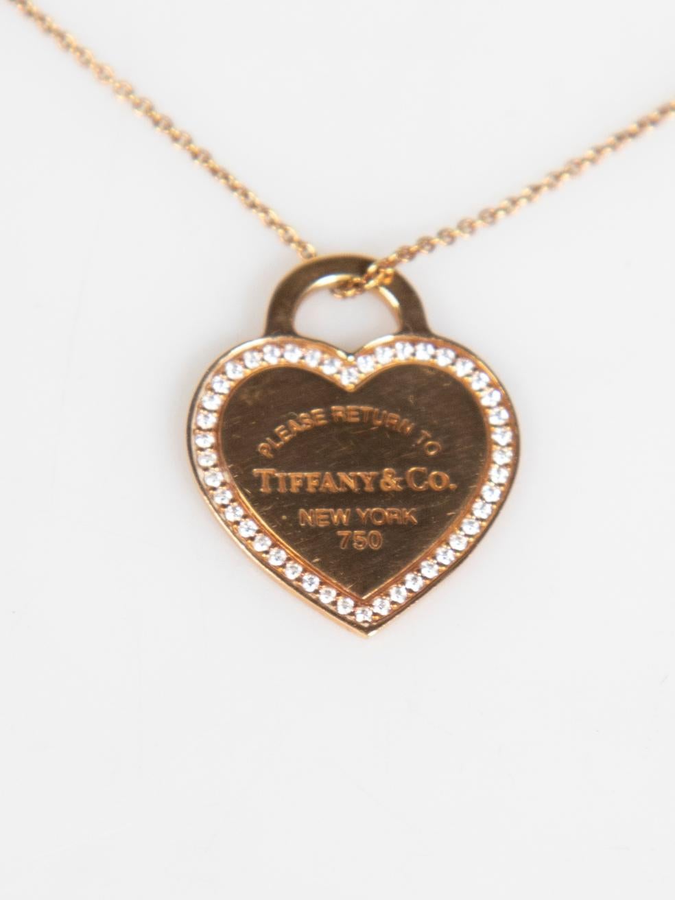 Tiffany & Co Yellow Gold Heart Diamond Necklace 3