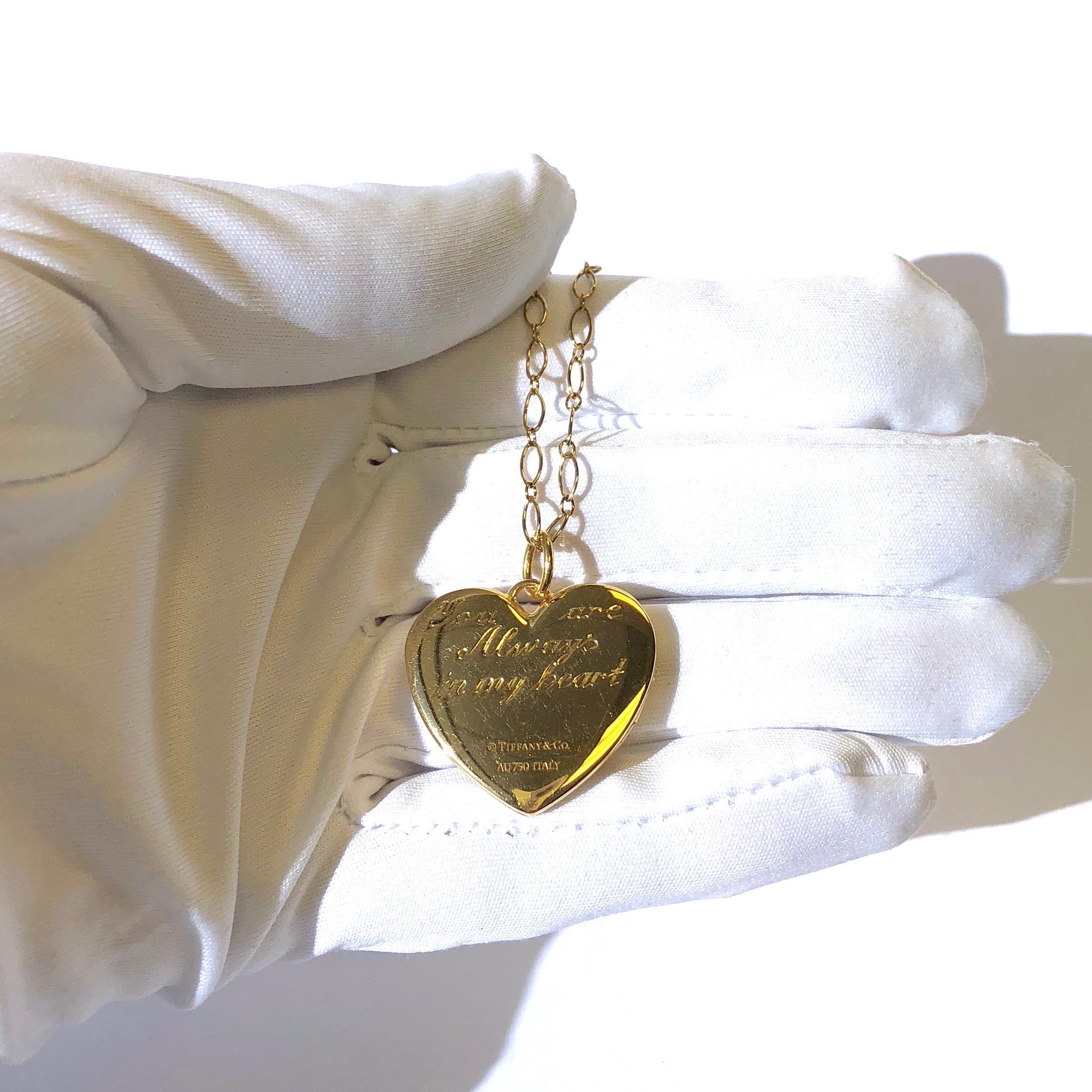tiffany gold heart locket