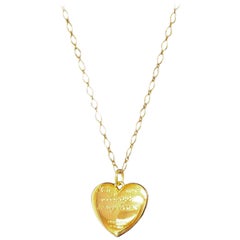 Tiffany & Co. Yellow Gold Heart Locket Pendant Necklace