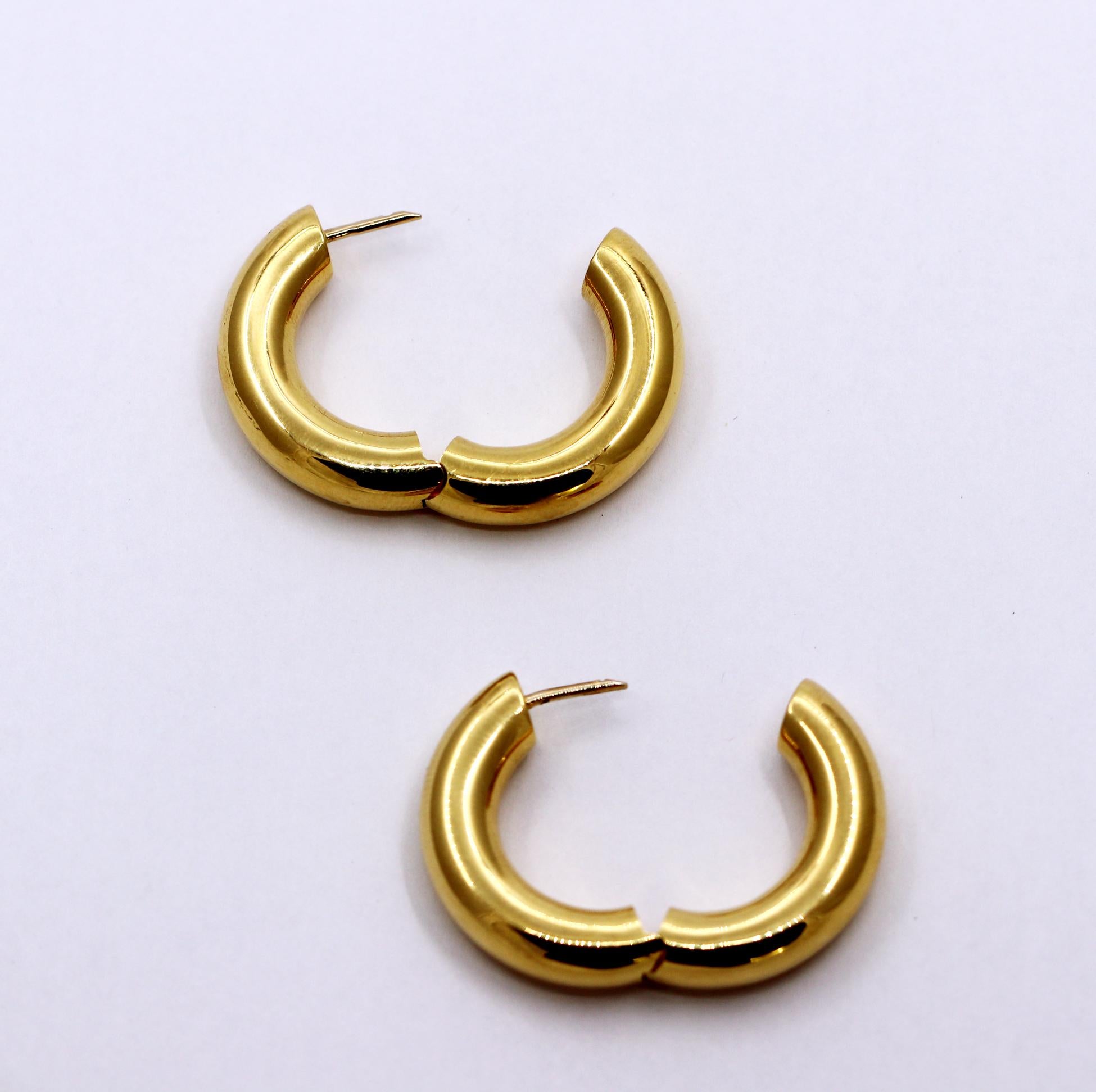 Tiffany & Co. Yellow Gold Hoop Earrings 1
