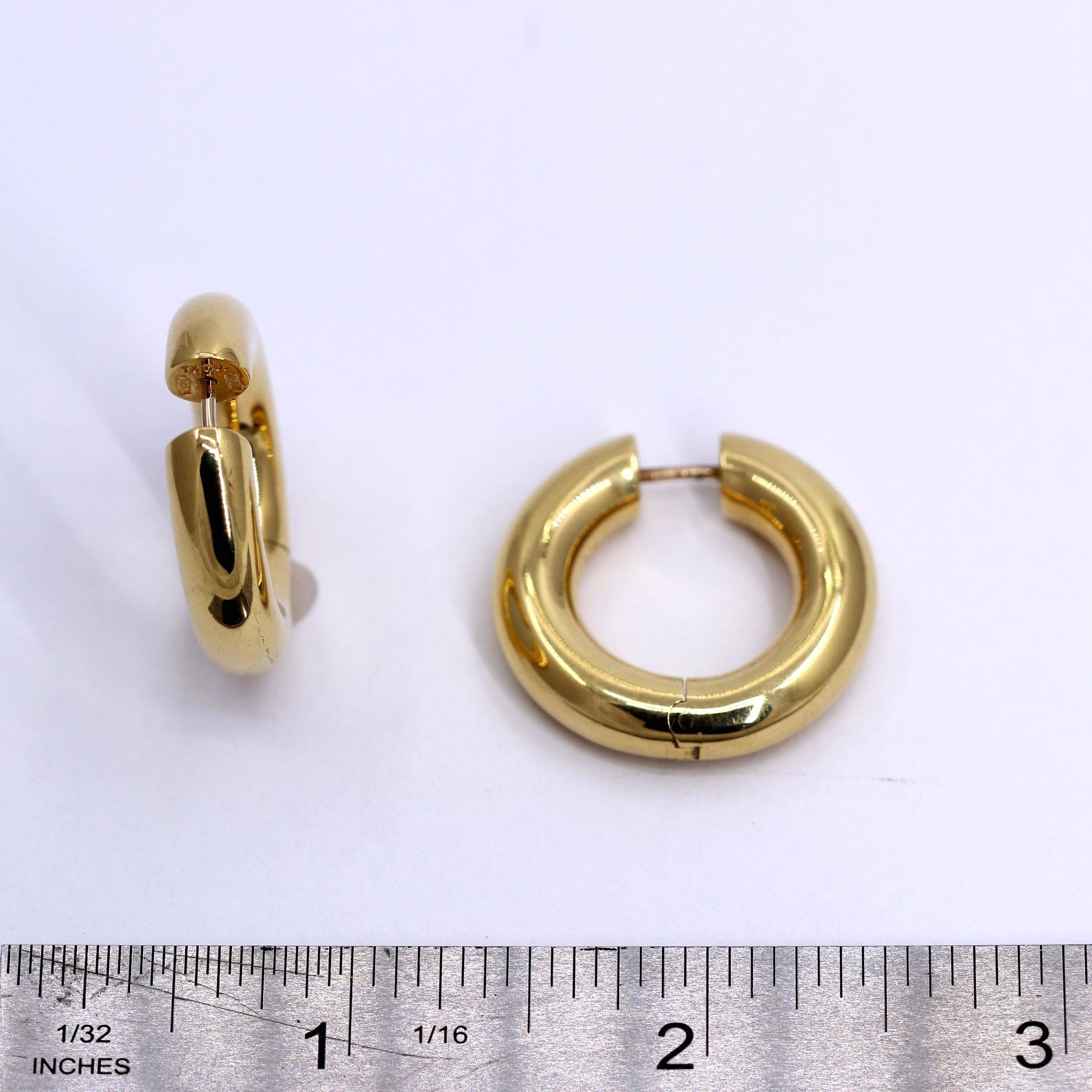 Tiffany & Co. Yellow Gold Hoop Earrings 4