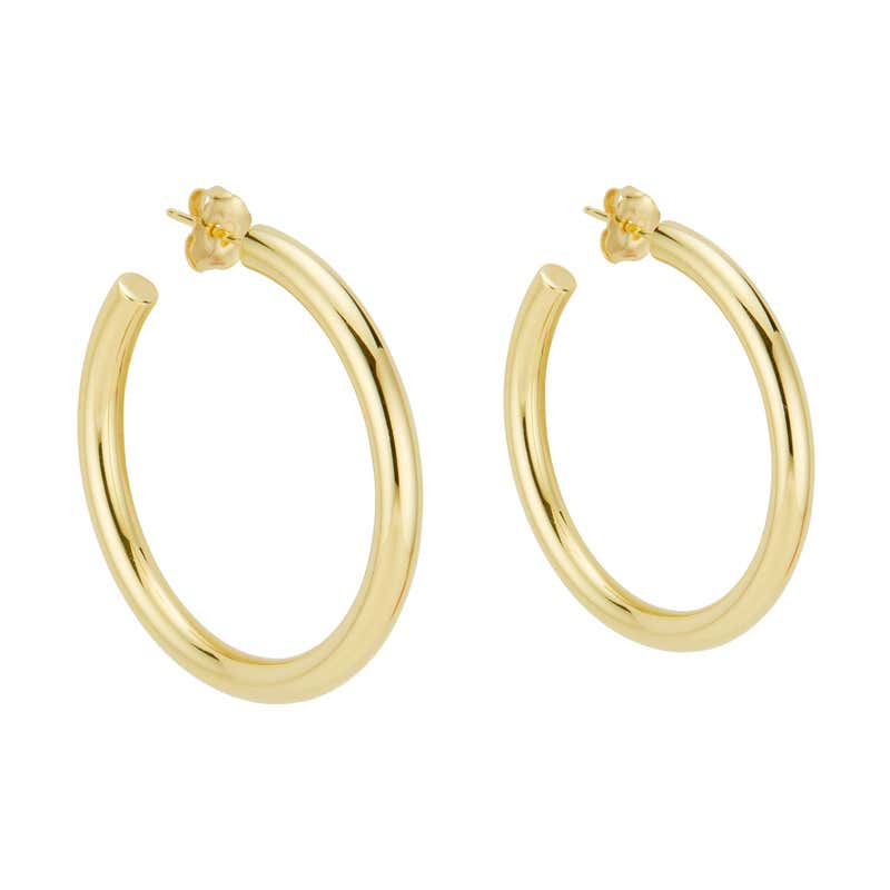 TIFFANY and CO. Diamond Sapphire and Gold Hoop Earrings at 1stDibs