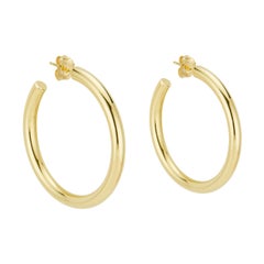 Tiffany & Co Yellow Gold Hoop Earrings 