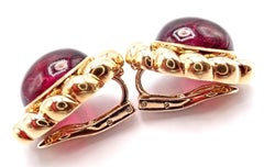 Tiffany & Co Yellow Gold Large Pink Tourmaline Earrings