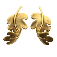 Tiffany & Co. Yellow Gold Leaf Earrings
