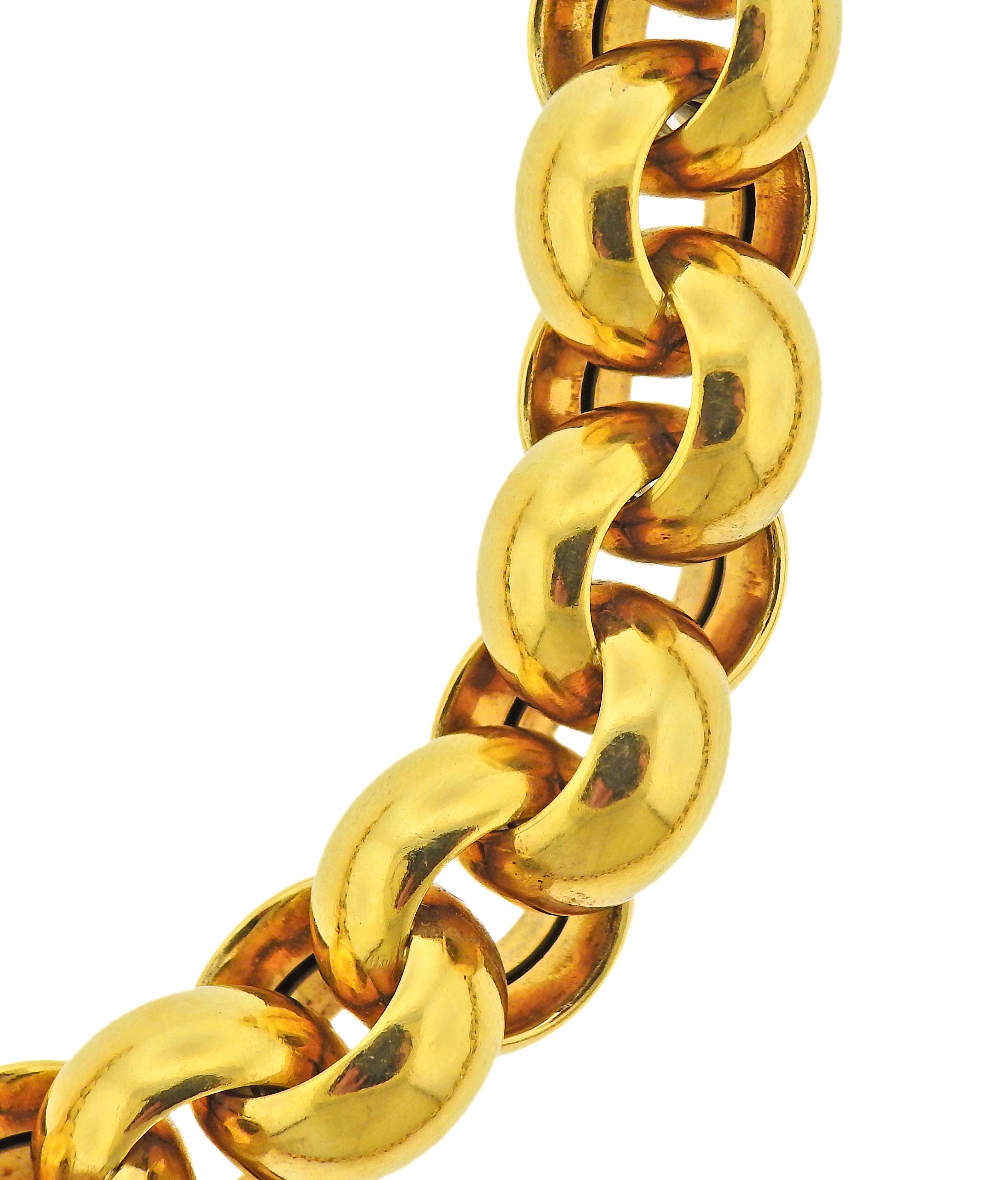 Collier à maillons en or jaune 18 carats de Tiffany & Co. Mesurant 31,5