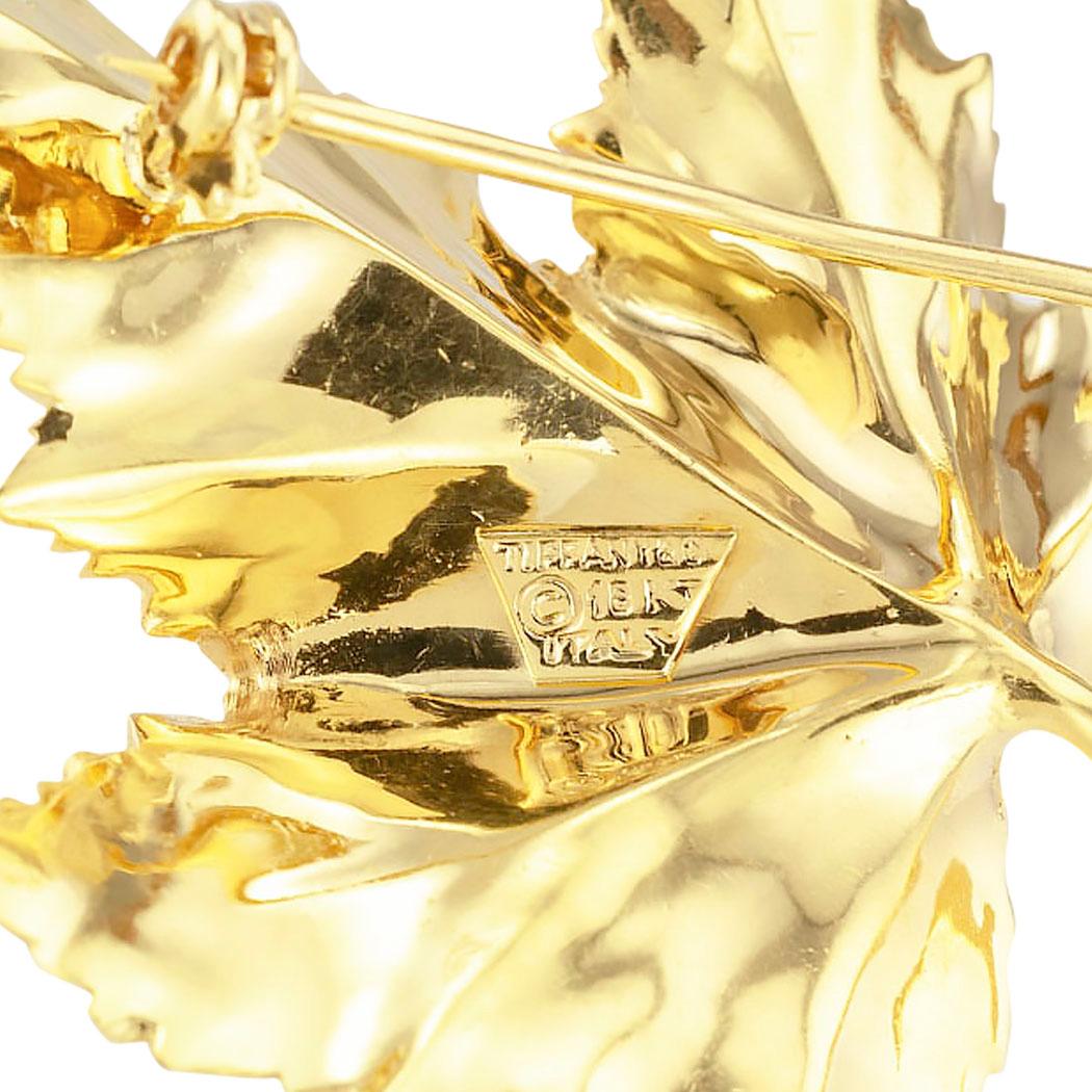 Women's Tiffany & Co. Yellow Gold Maple Leaf Brooch