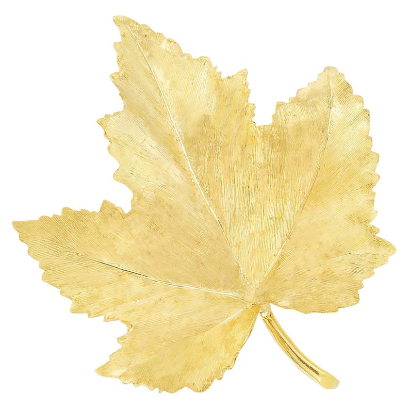 Tiffany & Co. Yellow Gold Maple Leaf Brooch