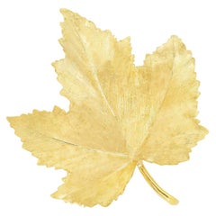 Vintage Tiffany & Co. Yellow Gold Maple Leaf Brooch