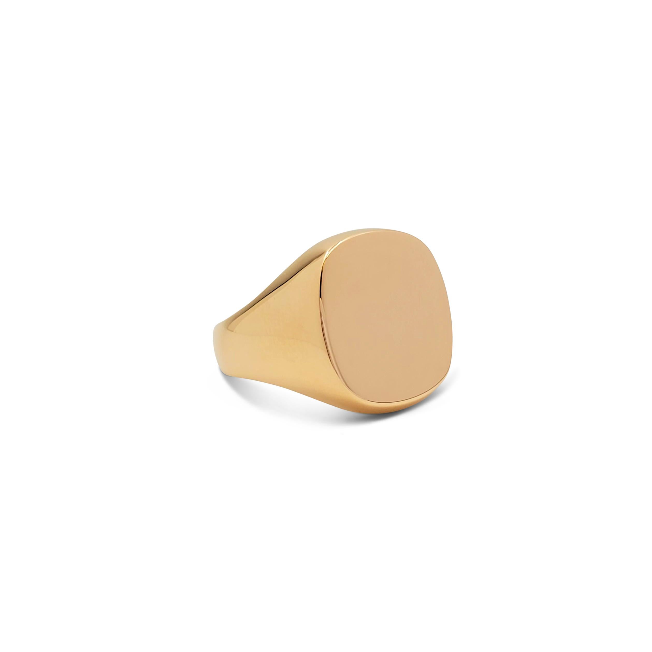 Authentischer hübscher Tiffany & Co. Siegelring aus 14 Karat Gelbgold. Ein sauberes Gesicht:: das auf Ihr Familienwappen oder Ihre Insignien wartet. Signiert Tiffany & Co.:: 585. Ringgröße US 10 1/2. Der Ring ist nicht mit der ursprünglichen Box