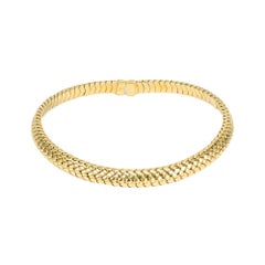 Tiffany & Co. Yellow Gold Mesh Choker Woven Necklace