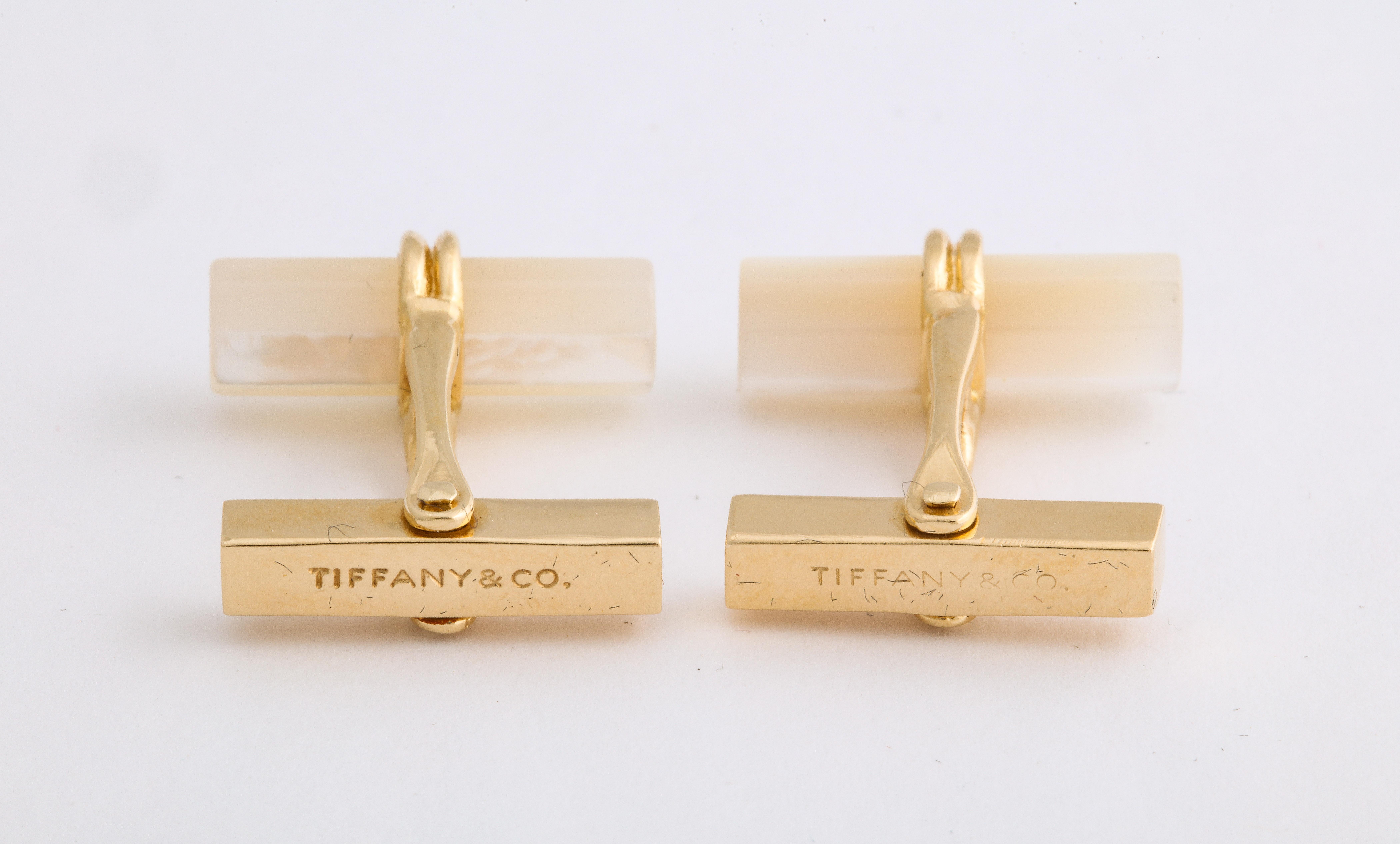 Art Deco Tiffany & Co. Yellow Gold Mother of Pearl Men's Cufflinks and Dress Studs Set