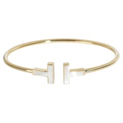 Tiffany & Co. Yellow Gold Mother Of Pearl Tiffany T Wire Bracelet