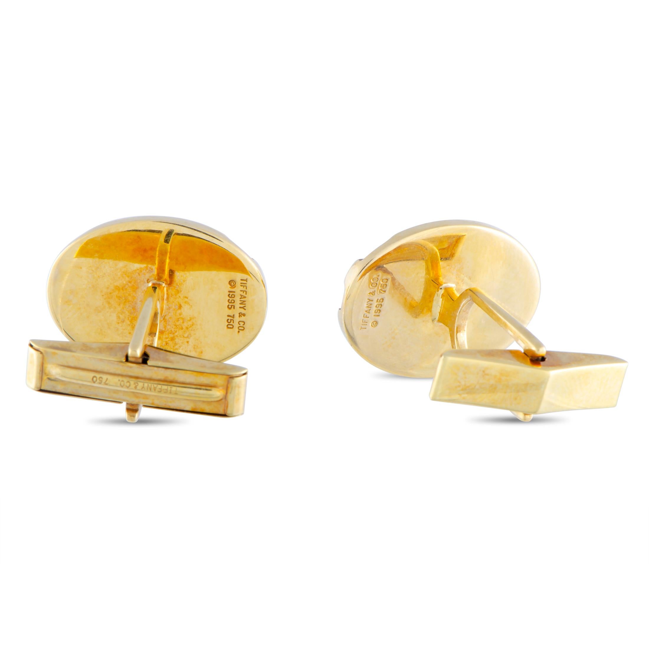 Tiffany & Co. Yellow Gold Oval Cufflinks 1