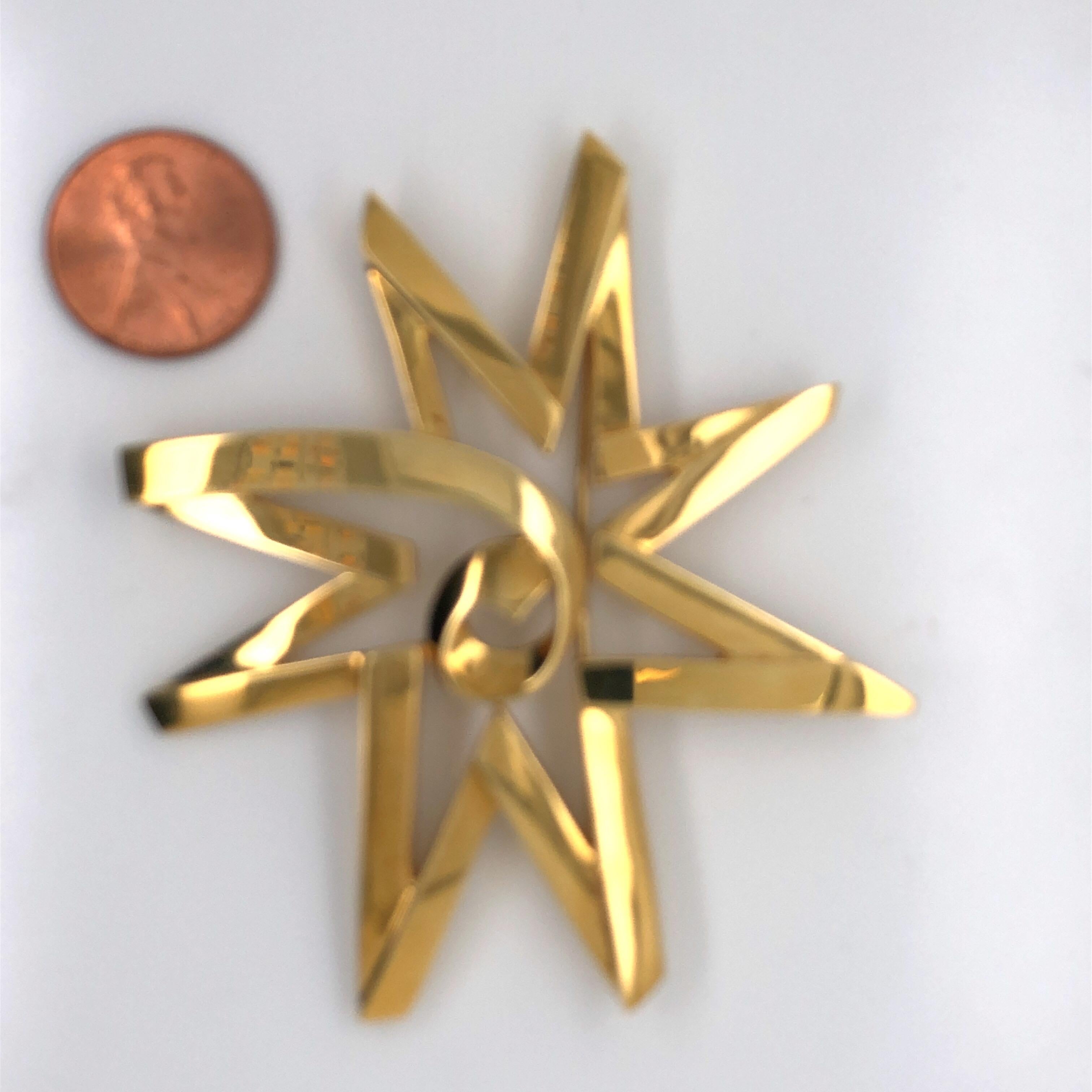 Tiffany and Co 18K Paloma Picasso Star Pin in White Gold 