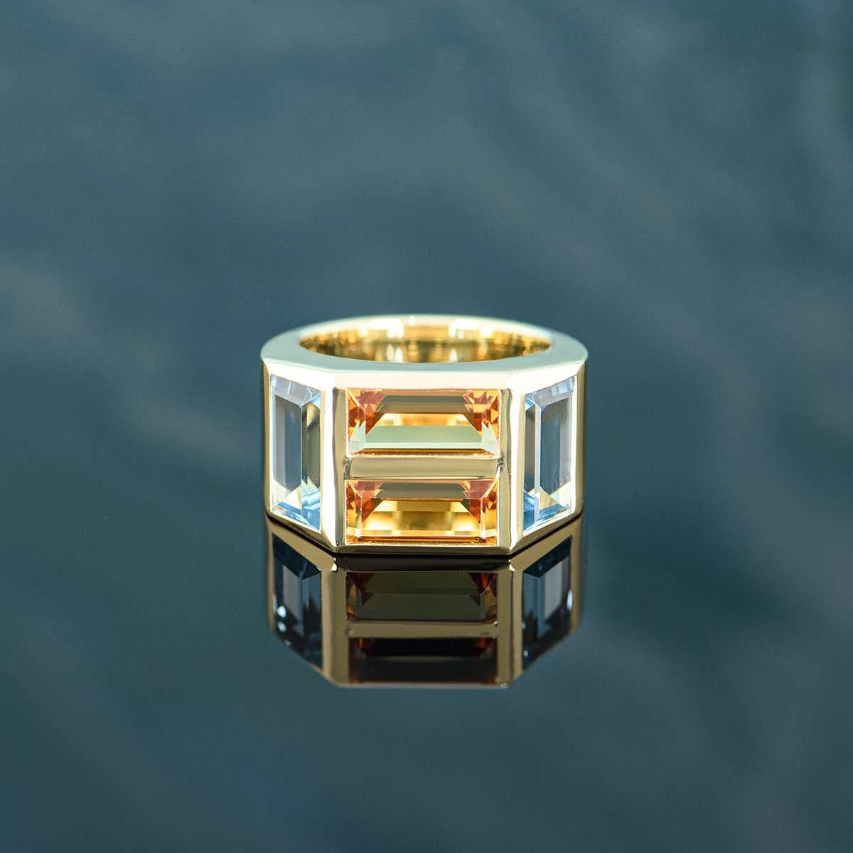 Emerald Cut Tiffany & Co. Yellow Gold Paloma Picasso Studio Ring