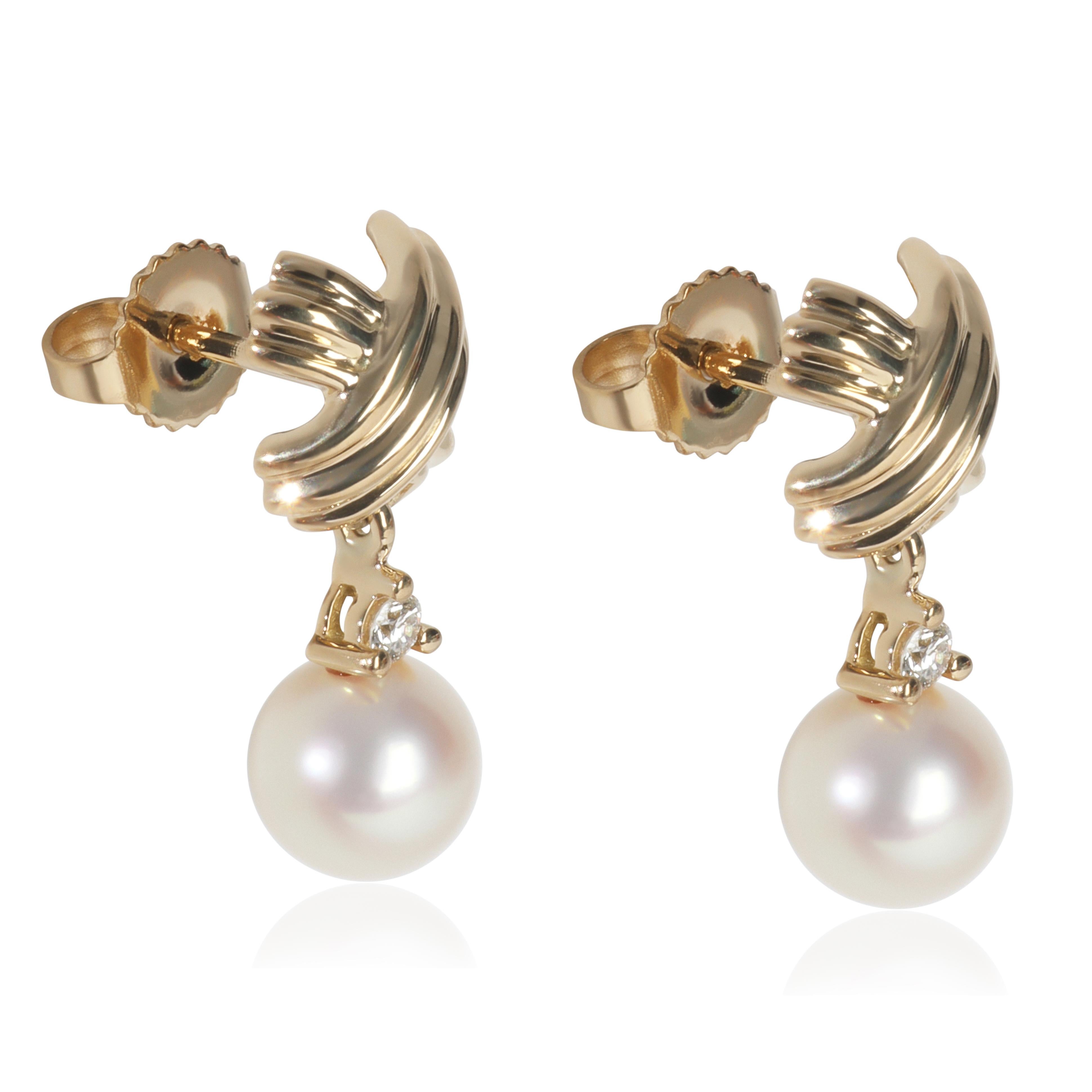 Tiffany & Co. Yellow Gold Pearl and Diamond Signature X Earrings Damen im Angebot