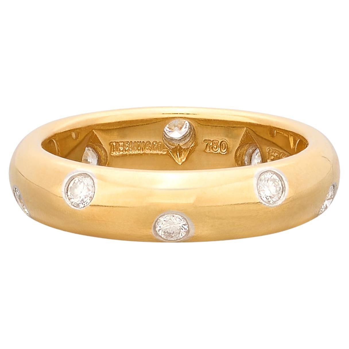 Tiffany & Co. Yellow Gold & Platinum Diamond Band Ring