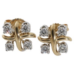 Tiffany & Co. Yellow Gold & Platinum Diamond Sclumberger Lynn Earrings