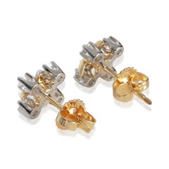 Tiffany & Co. Boucles d'oreilles en or jaune et platine à seize pierres et diamants
