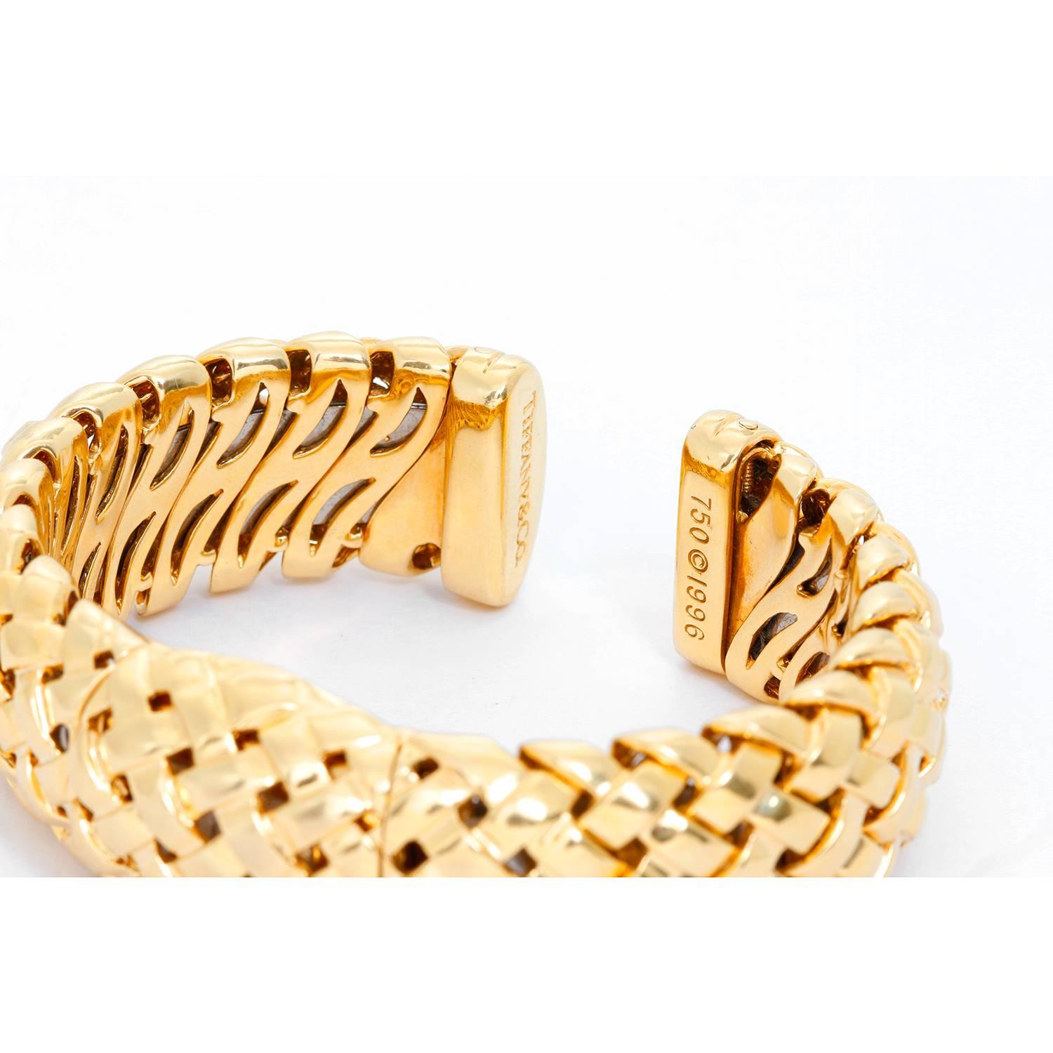 Women's Tiffany & Co. Yellow Gold Quartz Cuff Wristwatch