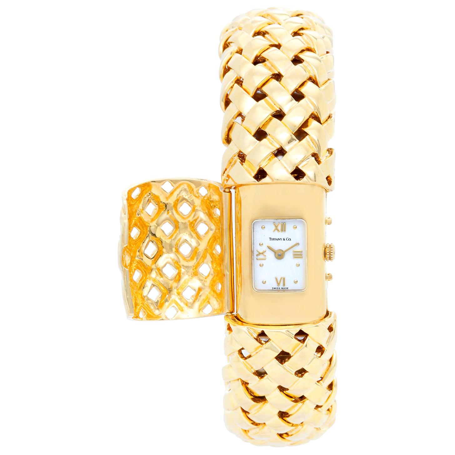 Tiffany & Co. Yellow Gold Quartz Cuff Wristwatch